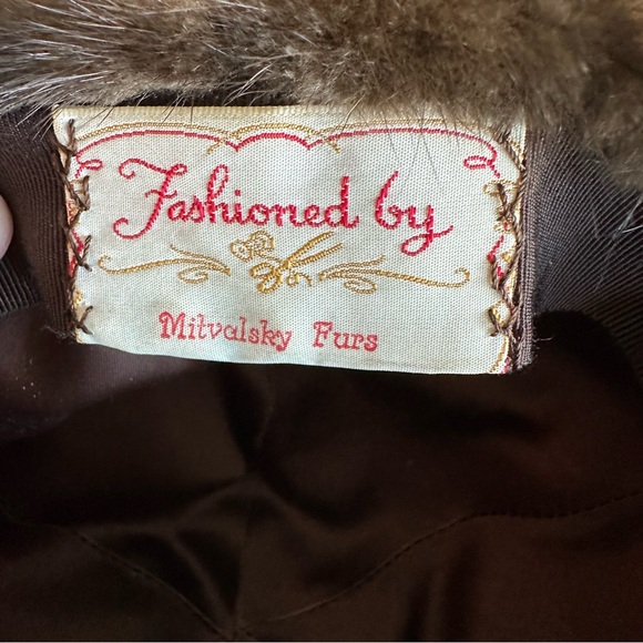 Vintage Mitvalsky's Furs Luxurious Elegant Brown Mink Fur Beret Hat - Picture 7 of 7